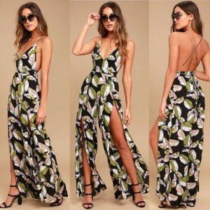 Lulus Green Sleeveless Wide Leg Long Jumpsuit